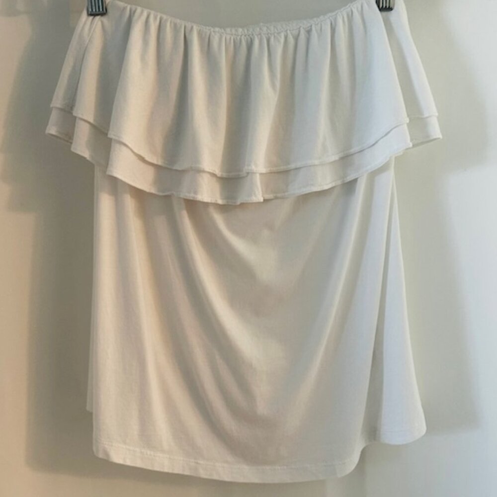 Lily Pulitzer White Off the Shoulder Cotton Ruffle Tube Top Size Medium